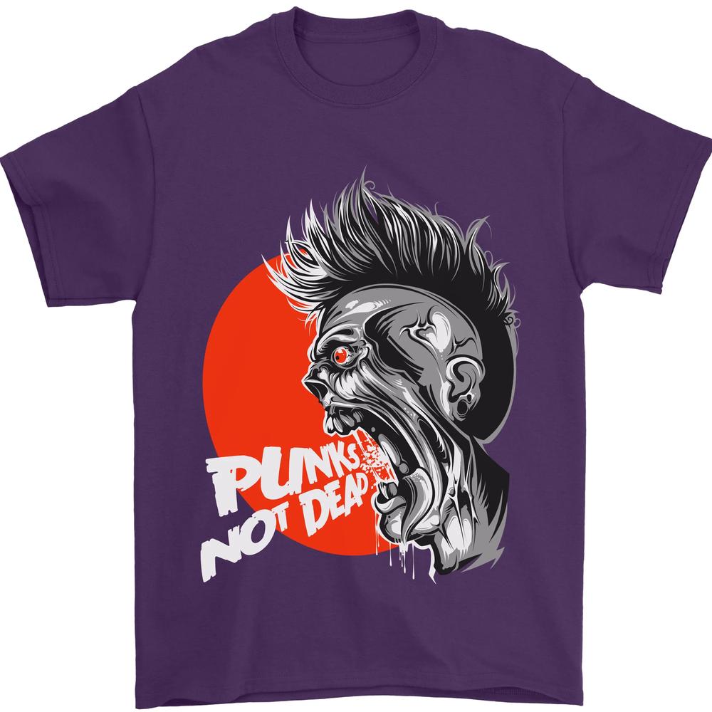Punks Not Dead Rock Music Skull Unisexs TShirt 100 Cotton