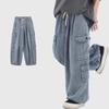 3D Patch Pocket Wide-Leg Jeans: 2022 Autumn/Winter Hip-Hop Style for Men and Women