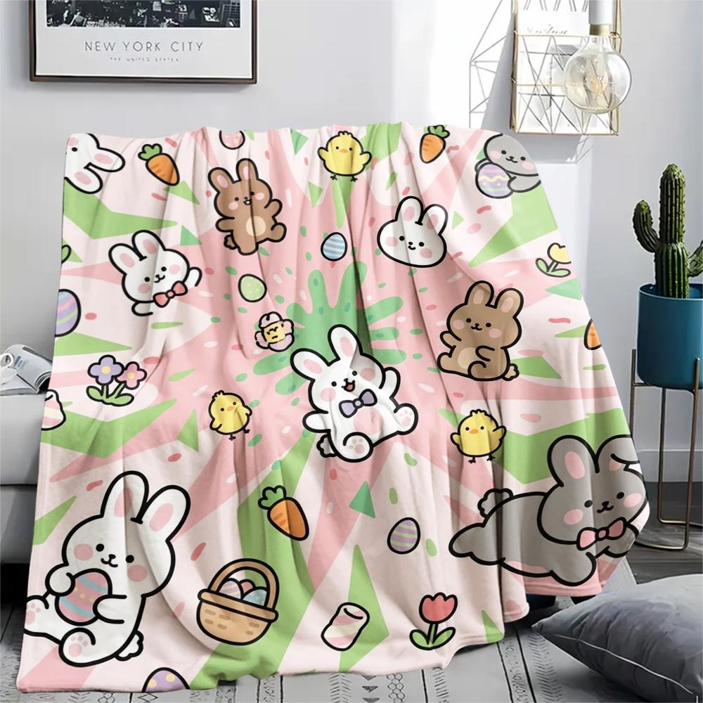 1Pc Cute Cartoon Print Flannel Blanket, High quality Comfortable for All Seasons, Home Decor, Warmth and Comfort, Perfect for Christmas Gifts W47