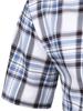 Men's Hawaiian Casual Vacation Plaid Button-Up Short Sleeve Shirt