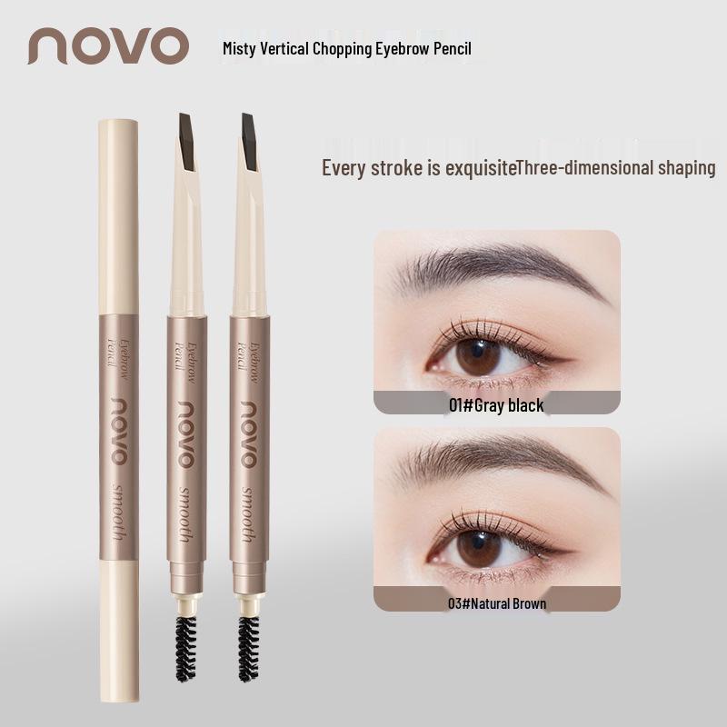 Карандаш для бровей Novo Mist Color - Водостойкий, Не размазывается, Четко очерченные волоски, Не требует заточки.