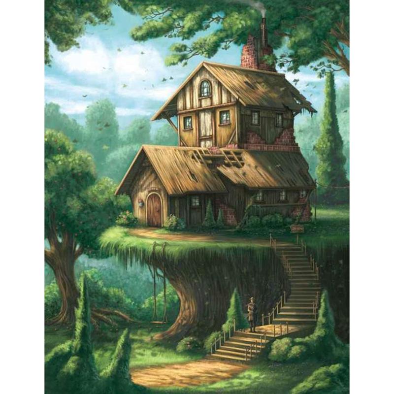 DIY Forest 5D Diamond Painting Full Round Drill Scenic Diamond Embroidery Cross Stitch Mosaic Kits Resin Wall Art Home Decor