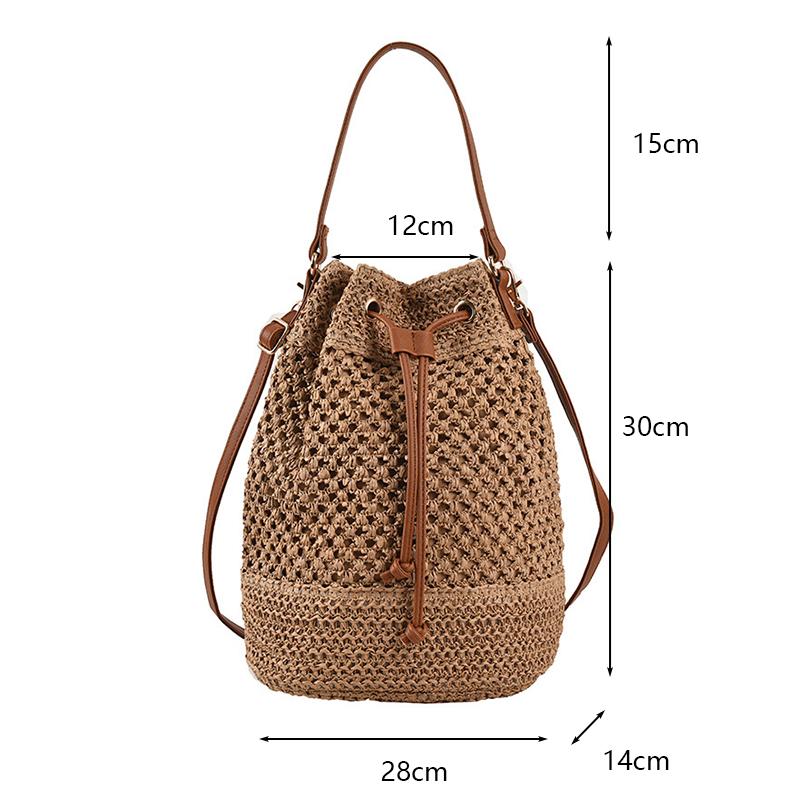 Vintage Summer Women Hand-Woven Rattan Straw Beach Wicker Crossbody Bags Female Handbag Purse Clutch Shopping Bags