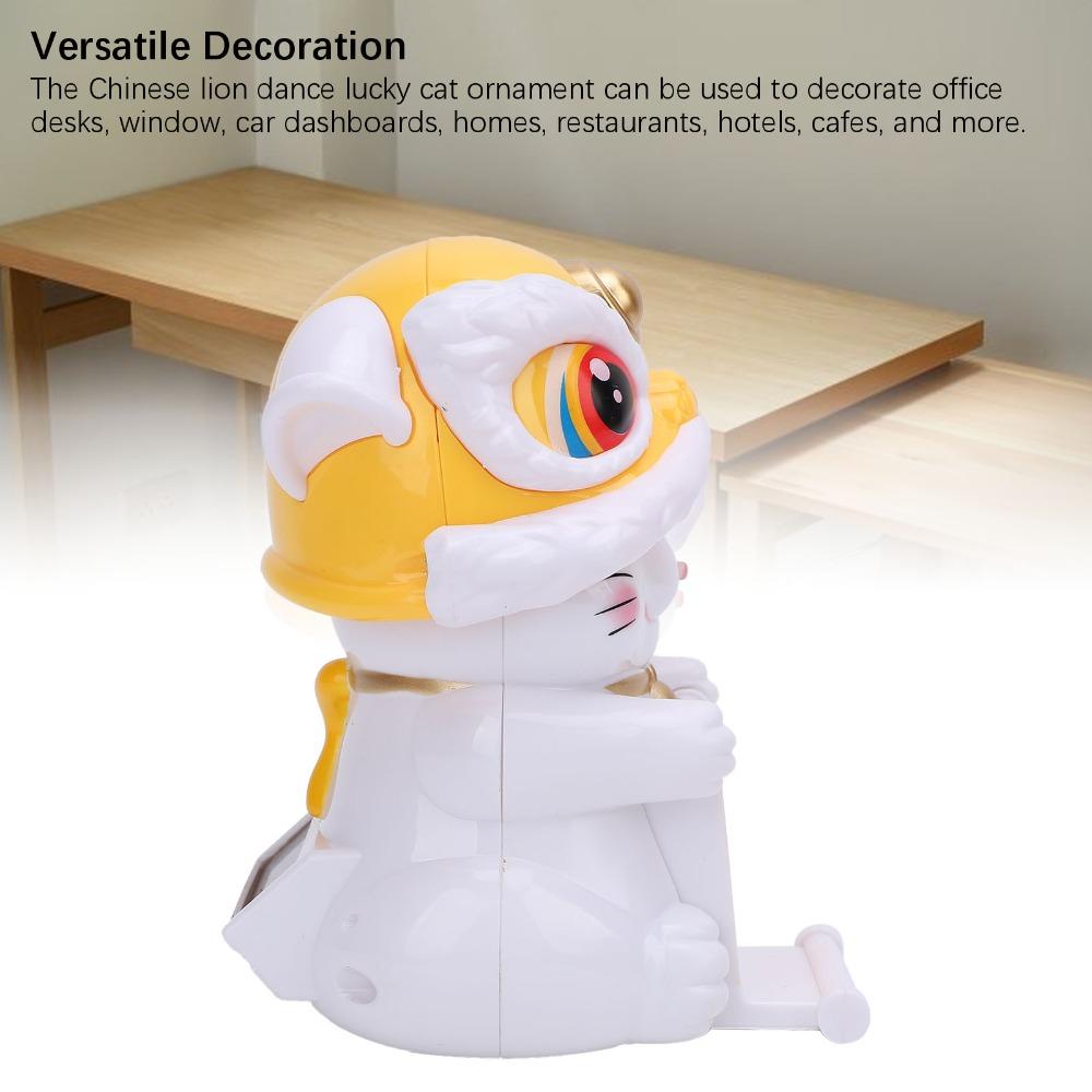 2.56x3.11x3.94in Solar Lucky Cat Ornament Cultural Style Cat Figurine Car Interior Decor