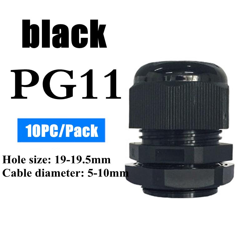 1/2/5/10pcs Waterproof Cable Gland Cable Entry IP68 PG7-PG36 White/Black Nylon Plastic Connector Joint