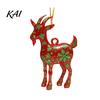 Holiday Party Decorations 2D Acrylic Goat Christmas Tree Ornament, Zodiac Hanging Pendant with Gold String, Year Festive Supplies of The Ornament