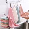 Coral Velvet Dish Cloths Soft Absorbent Cleaning Towels Anti-grease Wiping Rags Non Stick Oil Household Cleaning Towel