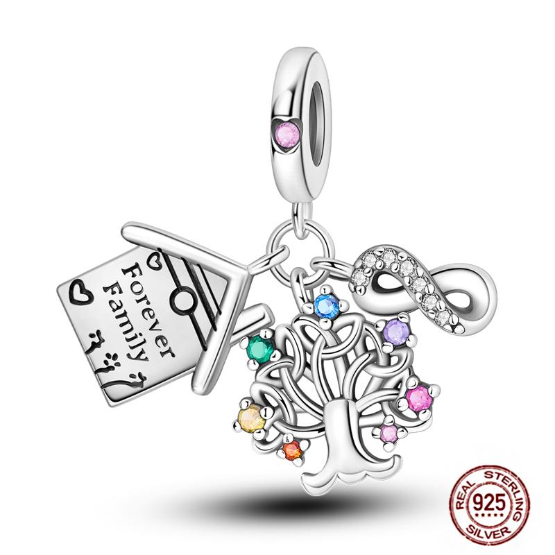 Woman Retro Copper Animal Tree Of Life Charms Beads Loveheart Fit Original Pendant Bracelet Diy Jewelry Making Gift