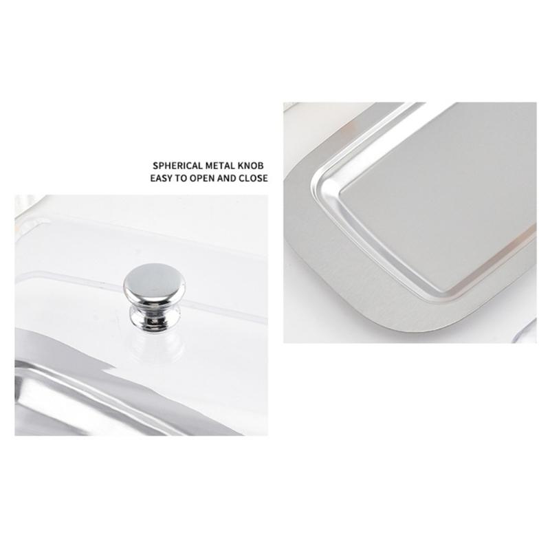 Масленка с крышкой, Прямоугольный поднос для сыра с металлической подставкой для хранения в холодильнике, Завтрака, Чайного сервиза и Мелкой выпечки