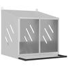 VidaXL Chicken Nesting Box with 2 Compartments Galvanized Silver Metal, Laying Hen Nesting Box, Egg Box for Chickens, 864348