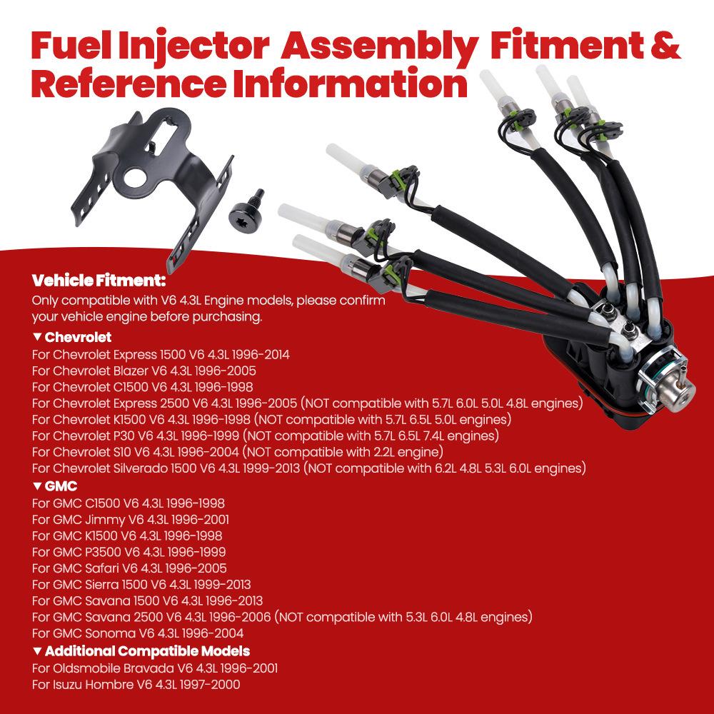 FJ503 Six-Hole Fuel Injector for Chevrolet Silverado 1500 S10 GMC 4.3L V6