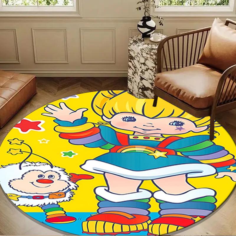 Rainbow Adventure Round mat, Anti-slip Circle Carpet Chair rug For livingroom,Bedroom, doormat home decor Gift Christmas Gifts