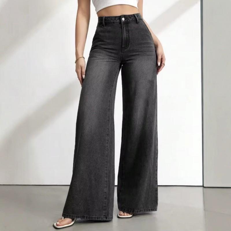 Womens High-Waist Straight Leg Wide Fit Denim Jeans Loose Comfortable Street Style Cotton Blend Fall 2026