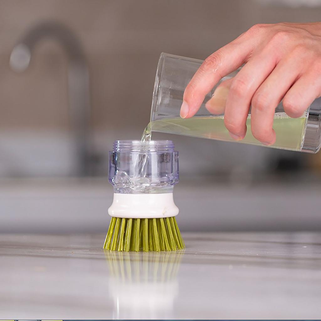 Щетка для мытья посуды с дозатором мыла Набор стеллажей для хранения кистей для рук Простая в использовании щетка для чистки кухни