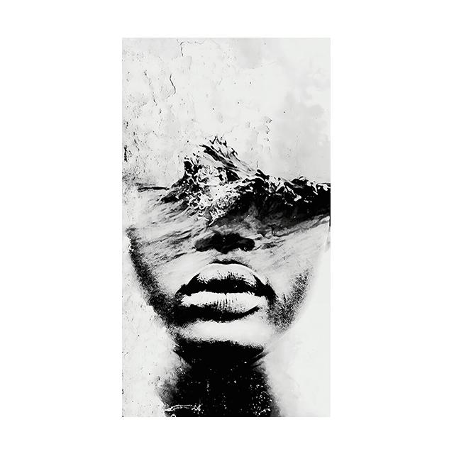Абстрактная черно-белая картина на холсте «Гора и женщина», винтажный принт, металлические знаки, сюрреализм, постер, домашний декор для гостиной