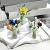 Handmade Glass Flower Decoration with Stem Hand-Blown Mini Floral Plants Figurine Home Living Room Office Table Flower Vase Ornament