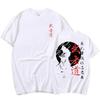 Japan Samurai Spirit Cotton T Shirts for Men Japanese Style Back Print Loose Oversized Tops T-shirt Bushido Men Women Gifts Tee