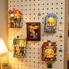 В наличии Ручной работы Деревянный DIY Сказочный домик Миниатюрное украшение-магнит Подарок на день рождения
