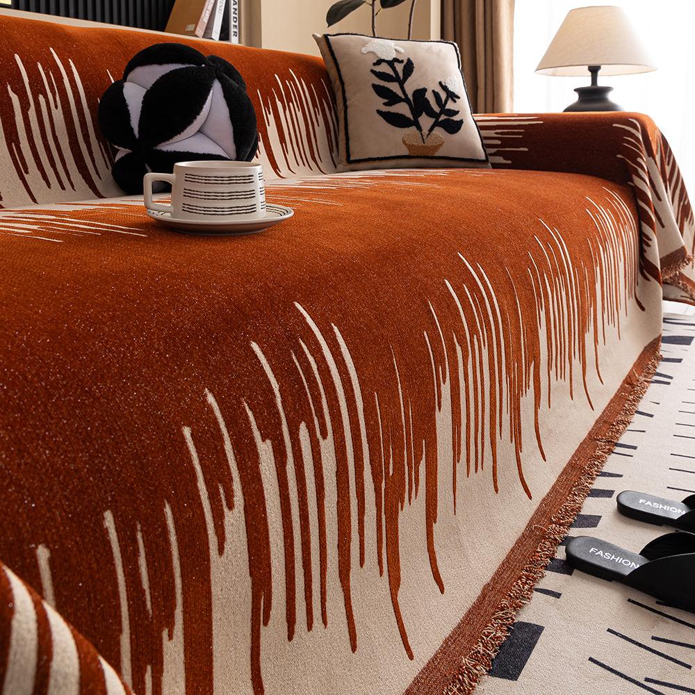 1pc Extra Wide Sofa Cover - Heavy-Duty Chenille Fabric Couch Protector, Non-Slip Furniture Protector for Living Room, Bedroom