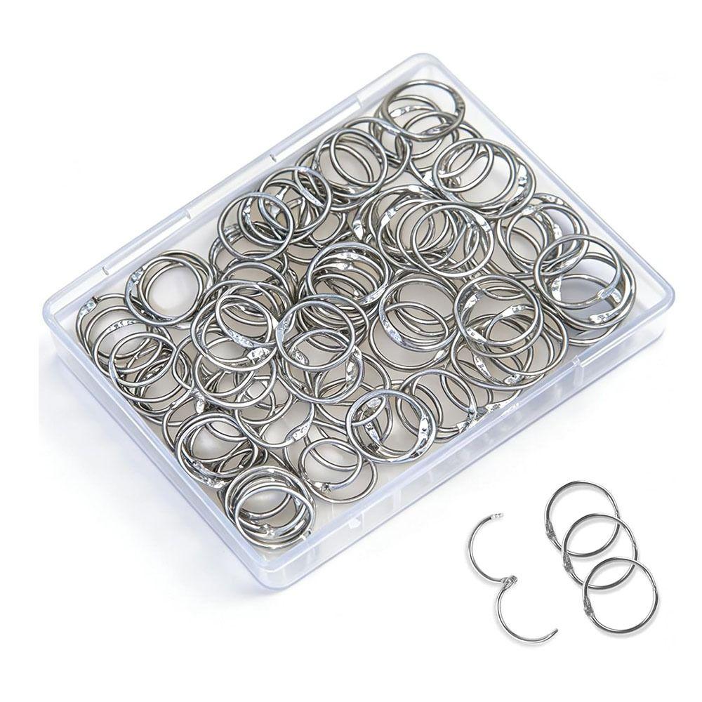50Pcs Assorted Sizes Metal Binder Rings Sturdy Keychain Rings Office Organization
