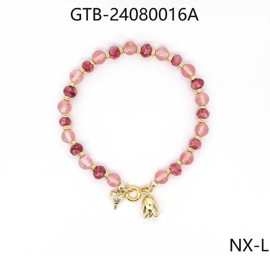 Высококачественный позолоченный браслет из натуральных камней - идеальный подарок для девушки или друга