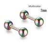 Unisex Round Studs Gold Barbell Women Fashion Jewelry Stainless Steel Ball Earrings Stud Earrings