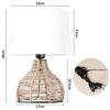 36 см Элегантный Дизайн Высокий Тумбочка Стандартная Настольная Лампа из Бумажной Веревки Ротанга Плетеная с Абажуром из Ткани Льняного Цвета Светло-Бежевый