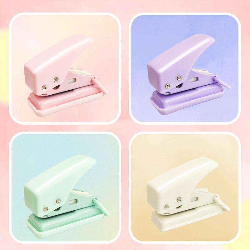 Kawaii милый офис школьные принадлежности для переплета канцелярские принадлежности одно кольцо мини дырокол 1 отверстие портативный круглый дырокол