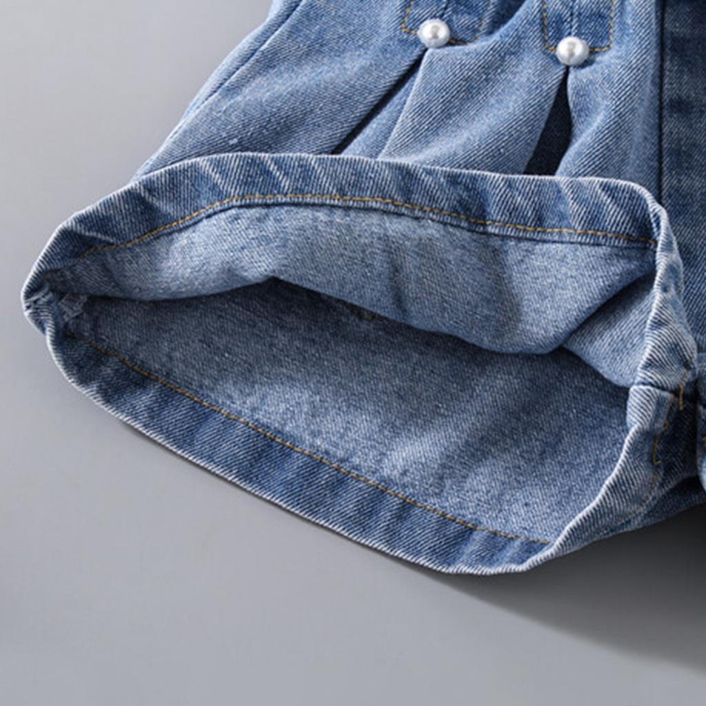 Детские джинсовые шорты для летней верхней одежды, плиссированные джинсовые шорты для девочек