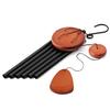 25-Inch Wooden Wind Chime with 6 Aluminum Tubes S-shaped Hook Natural Soothing Melody Garden Patio Outdoor Decoration Hanging Wind Bell Pendant