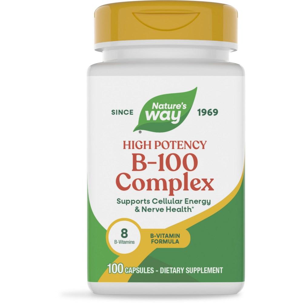 Nature's Way Комплекс витаминов группы B-100 с коферментом B2 Капсулы 1 шт., 100 таблеток