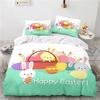 Cartoon Cute White Rabbit 3d Bedding Set Duvet Cover Set with Pillowcase Boys Girls Children Bed Linen Twin Full Queen King Size