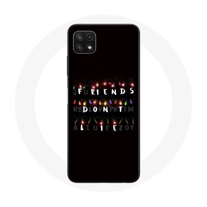 Coque - MANIACASE - Samsung Galaxy A22 5G - Souple - Noir - Stranger Things Joyeux Noël