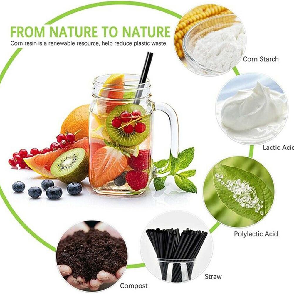 Straws Party Supplies 100pcs Black Bubble Tea Drinking