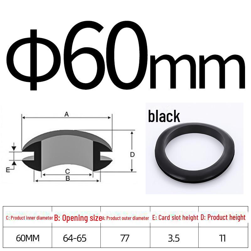 Черное двухстороннее резиновое защитное кольцо для провода