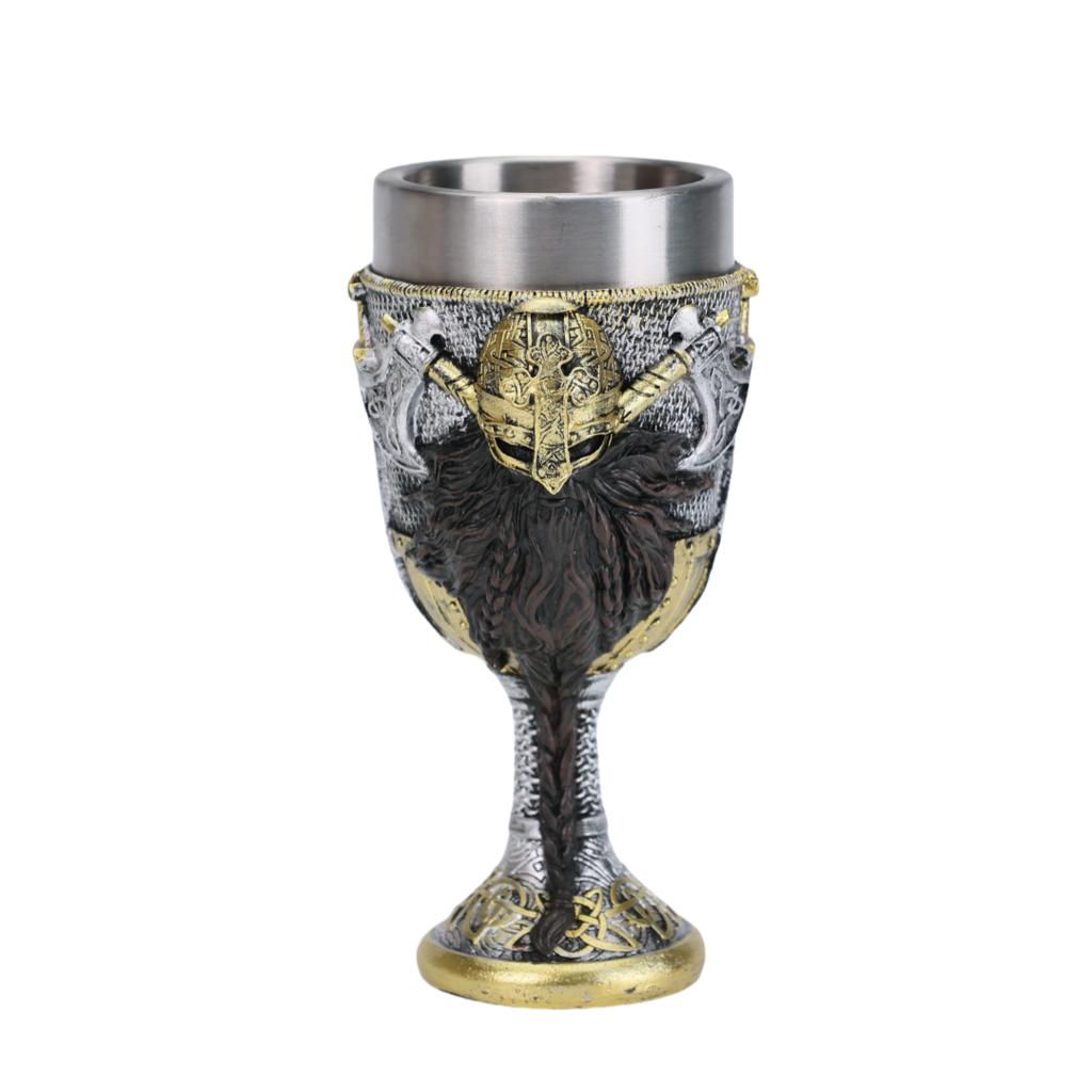 2026 Viking Ship Drakkar Fly Dragon Skull Goblet Stainless Steel Insert Halloween Wine Glass Retro Skull Chalice Cup Shot Glass