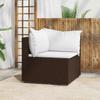 VidaXL Garden Corner Sofa with Brown Wicker Cushions, Sofa, Garden Sofa, Sectional Corner Sofa, 319745