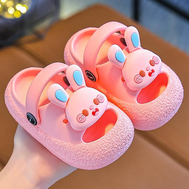 Children's sandals for girls, summer cartoon cute princess soft-soled non-slip home bathing sandals for toddlers and babies, boys' slippers