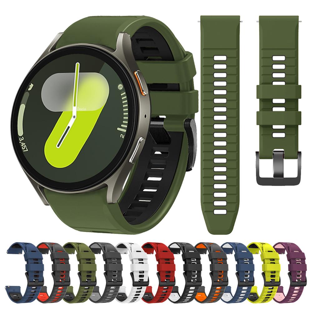 Спортивный силиконовый ремешок для Samsung Galaxy Watch 7 FE 6 4 Classic 5 pro 45мм 44мм 40мм 43мм 47мм Браслет Galaxy Watch6 7