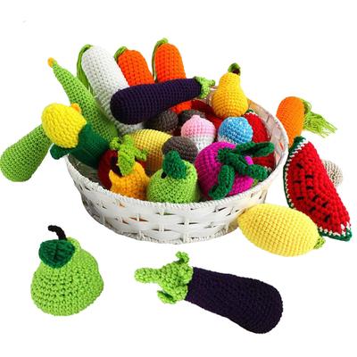 Шерстяная имитация овощей фруктов игрушки вязаные плюшевые игрушки дети игровой домик ролевые игры овощи фрукты реквизит развивающая игрушка