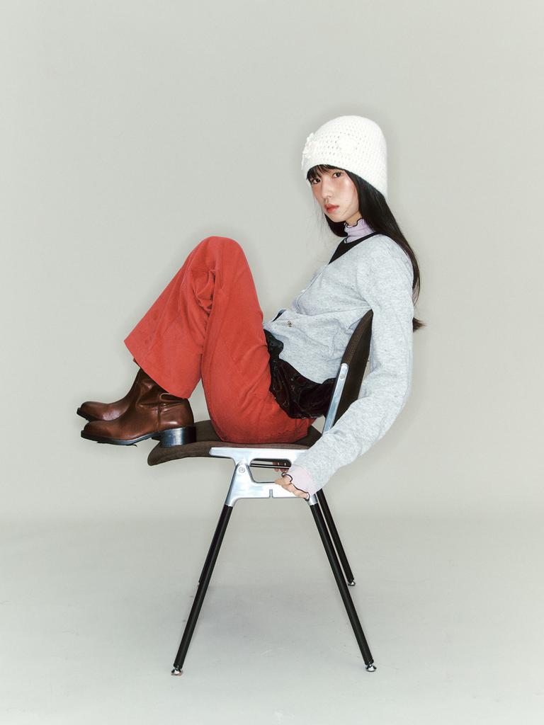 GANISONG Classic Corduroy Pants_Cherry Red