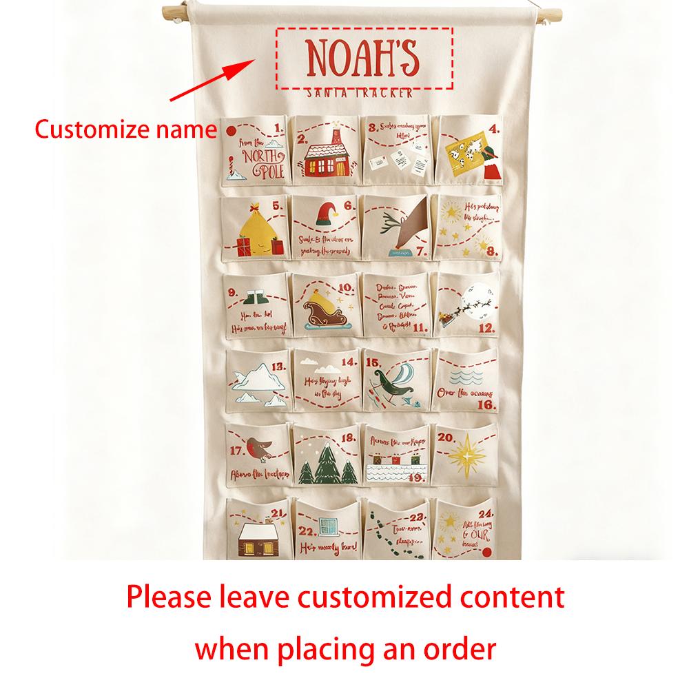 Personalised Christmas Countdown Advent Calendar Santa Tracker Christmas Keepsake Children Gift Xmas Holiday Home Wall Decor