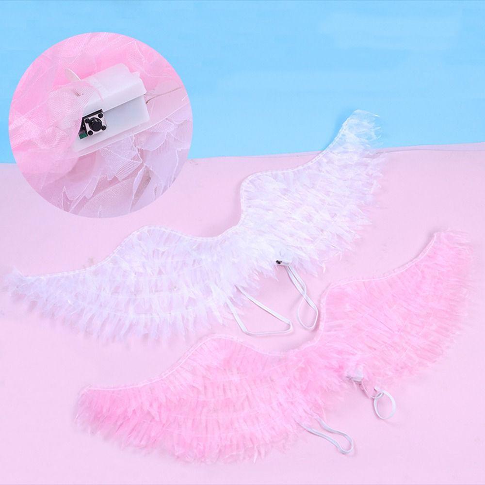 Ручная работа крыло бабочки перо интересная фея летающая игрушка светодиодные светящиеся крылья ангела Рождество