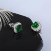 Новое поступление, простые модные украшения, стерлинговое серебро 925 пробы, изумруд, квадратные драгоценные камни, женские свадебные серьги-гвоздики, подарок