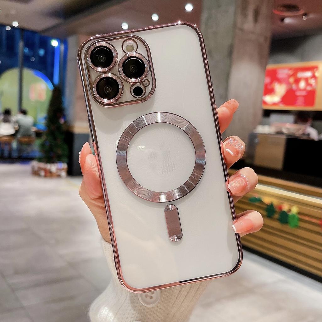 Applicable To Apple 16 Electroplated Mobile Phone Case IPhone 14 Magnetic 14 Pro Silicone ProMax 12 Protection 13 Set 15