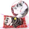 Нетоксичная совершенно новая игрушка-кукла животное, плюшевые спящие кошки с подушкой, может издавать звуки, подарок для детей, набитое украшение для стола