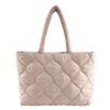 Women's Monochromatic Shift Bag  Large Capacity  Cotton Bag  Diamond Shoulder Bag  Elegant  Winter