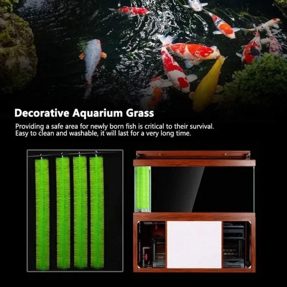Mute Koi Fish Hatching Grass 60/100cm Fish Filter Media Brush For Fish Pond