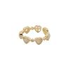 Stylish Korean Geometric Design Adjustable Ring For Women With Sparkling Accents