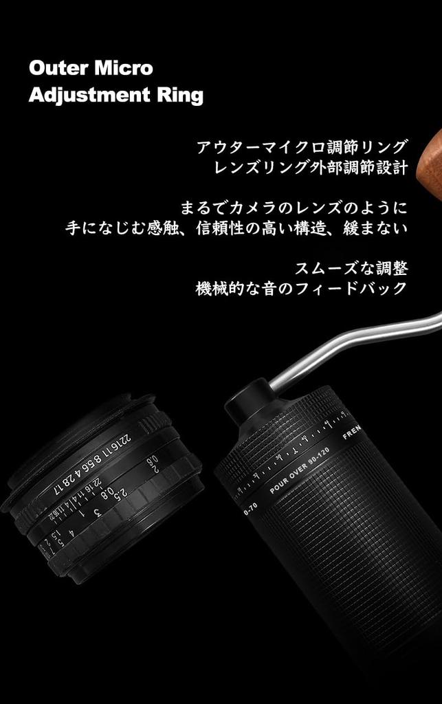 Ручная кофемолка One Bean Mugen X, 7-осевая нержавеющая сталь, цельнометаллическая кофемолка, ручное управление, внешняя регулировка помола,